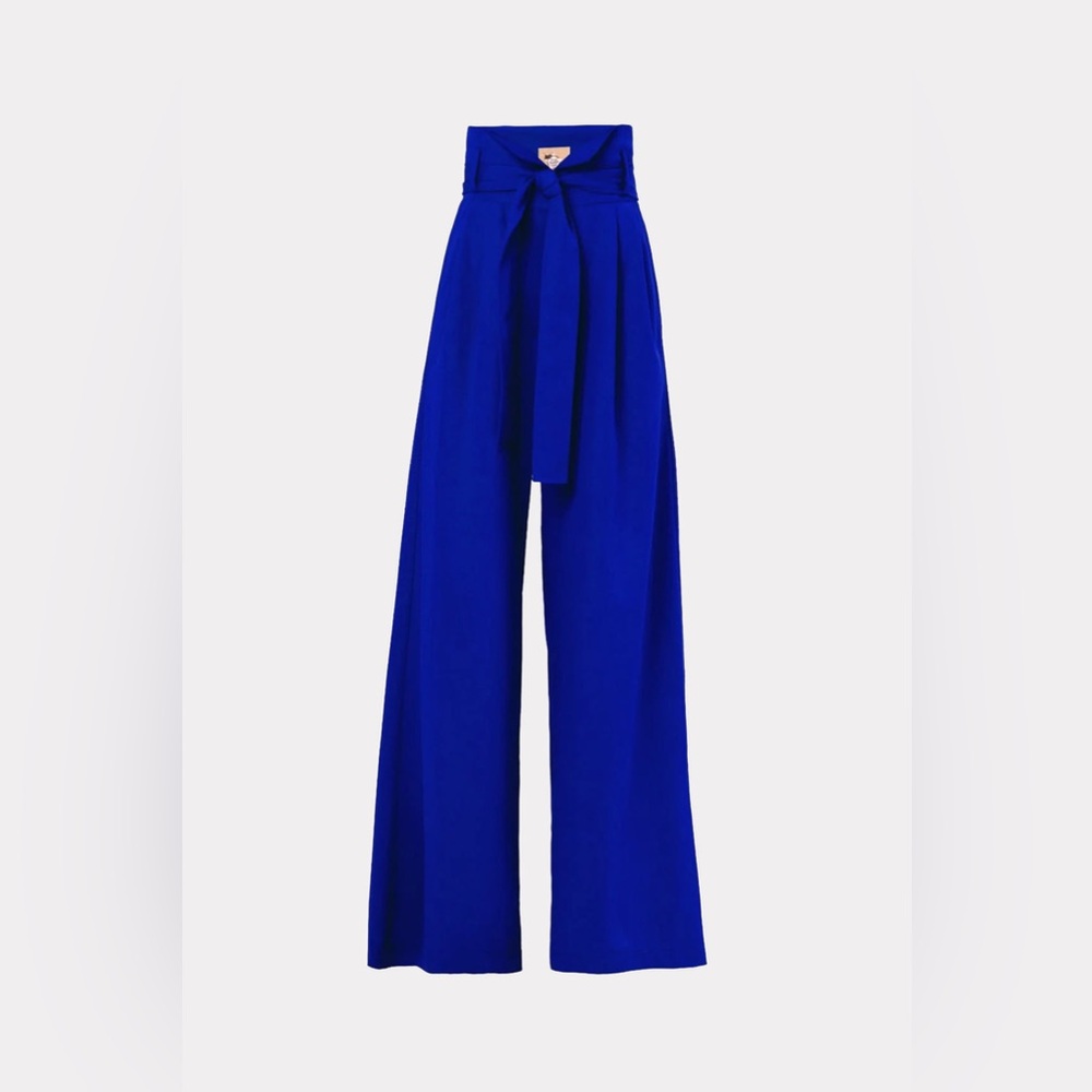 Julia Allert High-Waisted Blue Wide-Leg Pants